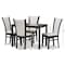 Baxton Studio Adley Modern 5-Piece Dark Brown Finished White Faux Leather Dining Set 142-8034-8026 - alternate 5